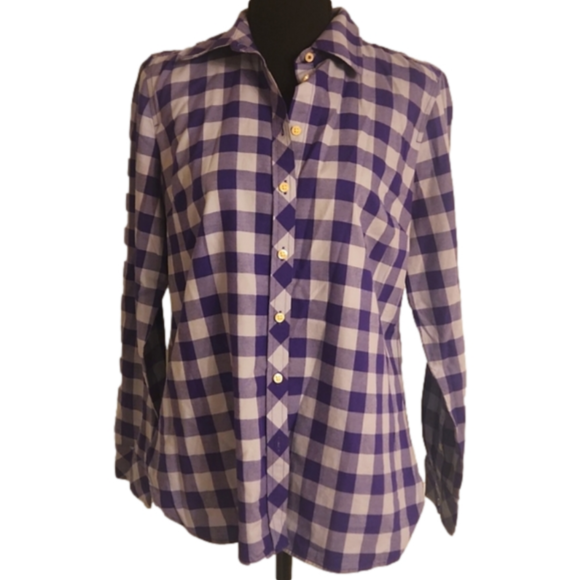 Talbots Tops - Talbots purple plaid buttondown, size Small